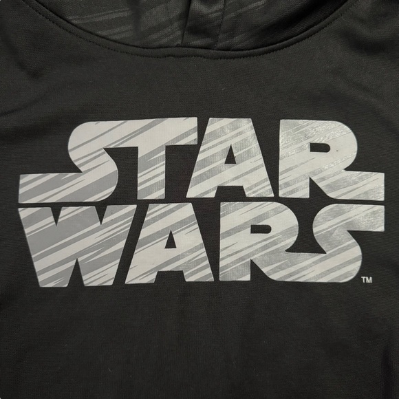 Star Wars Black Gray Stripes Long Sleeve Drawstring Hoodie Kangaroo Pocket Large - Picture 13 of 16